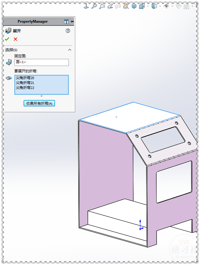 用SolidWorks把立方體轉(zhuǎn)換成鈑金機(jī)箱25.png